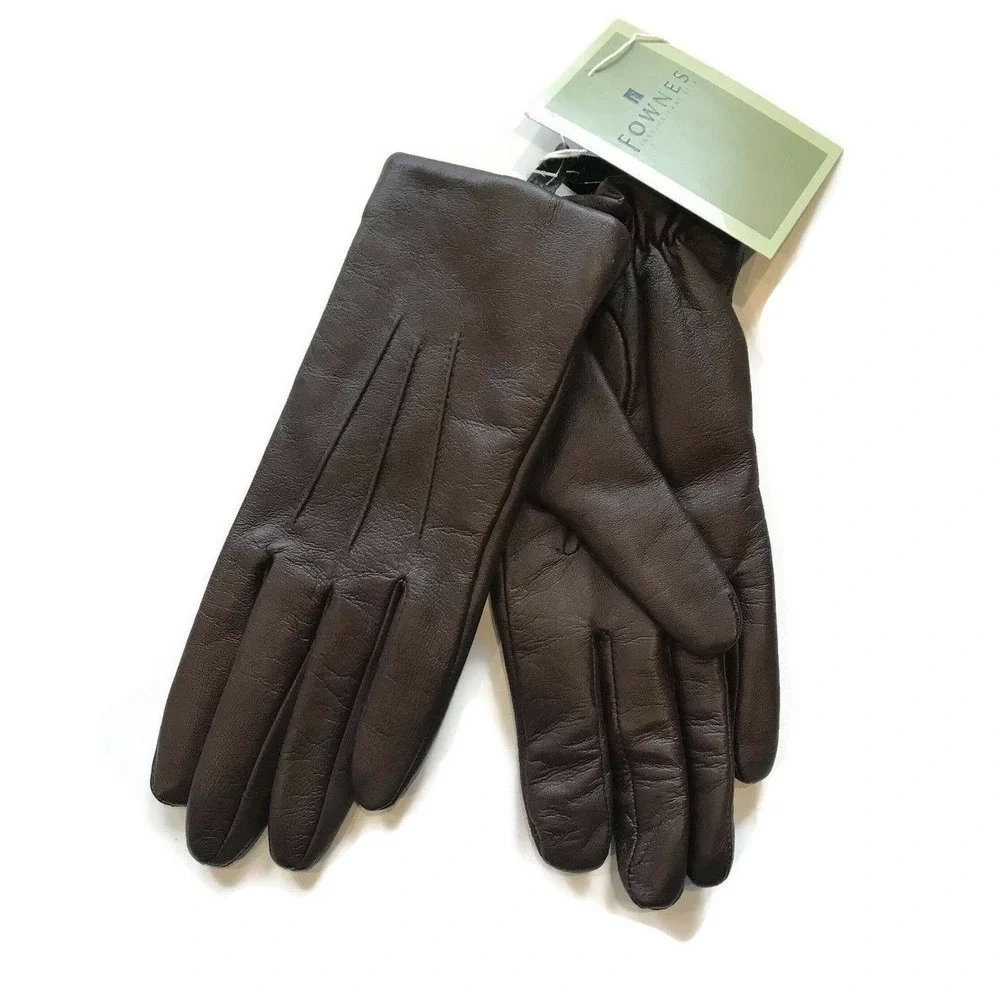 FOWNES brown Leather Dress driving‎ Gloves size 6 1/2